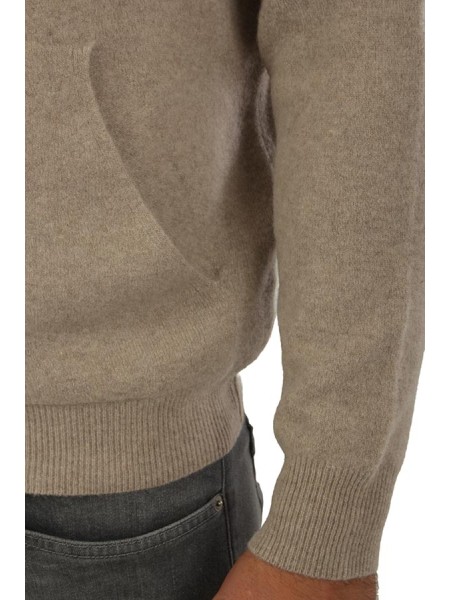 Maglia Luigi Gentile con Cappuccio Tortora